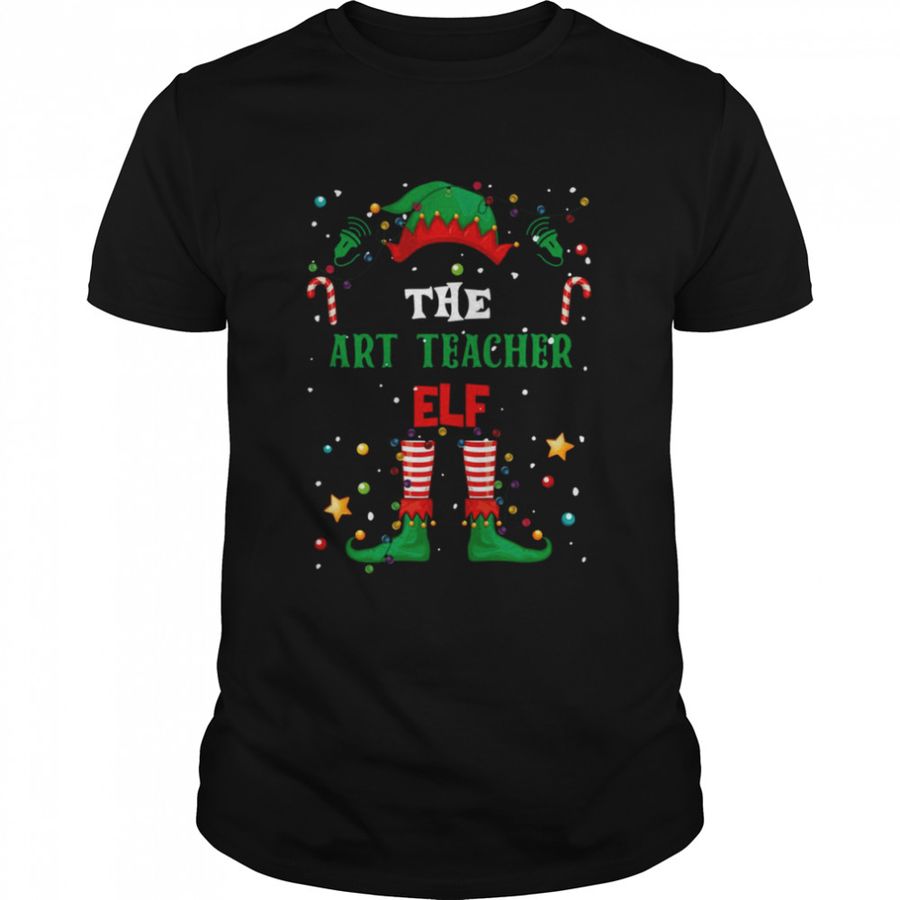 The Art Teacher Elf Christmas Matching Family Group Art Teacher Christmas T Shirt