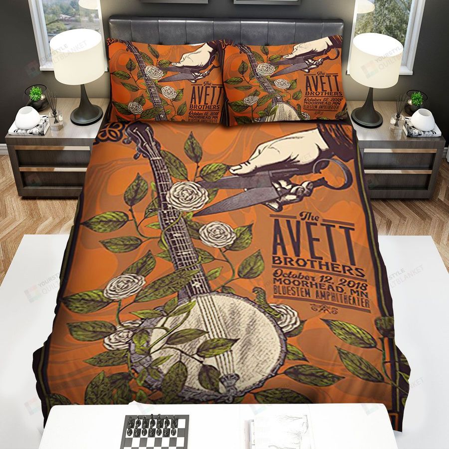 The Avett Brothers Bluestem Amphitheater Concert Poster Art Bed Sheets Spread Comforter Duvet Cover Bedding Sets