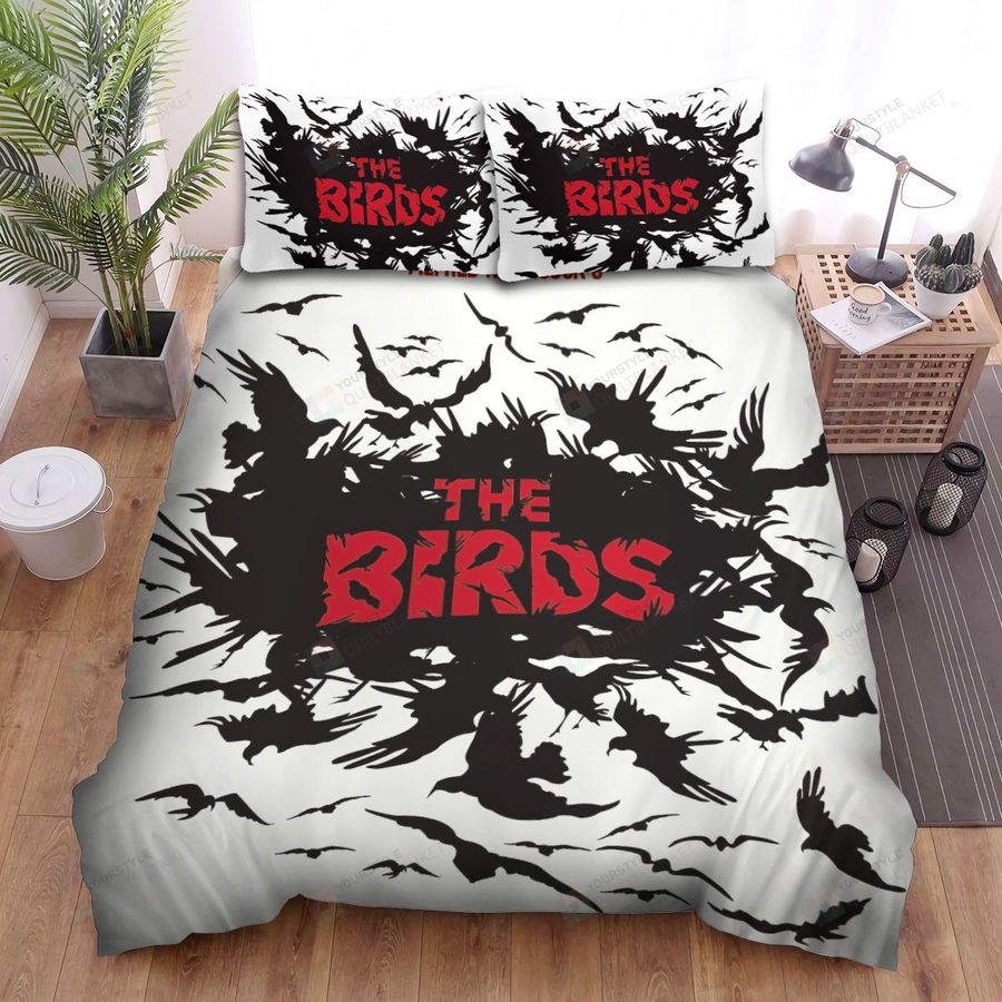 The Birds (1963) Flying Wildly Movie Poster Bed Sheets Spread Comforter Duvet Cover Bedding Sets