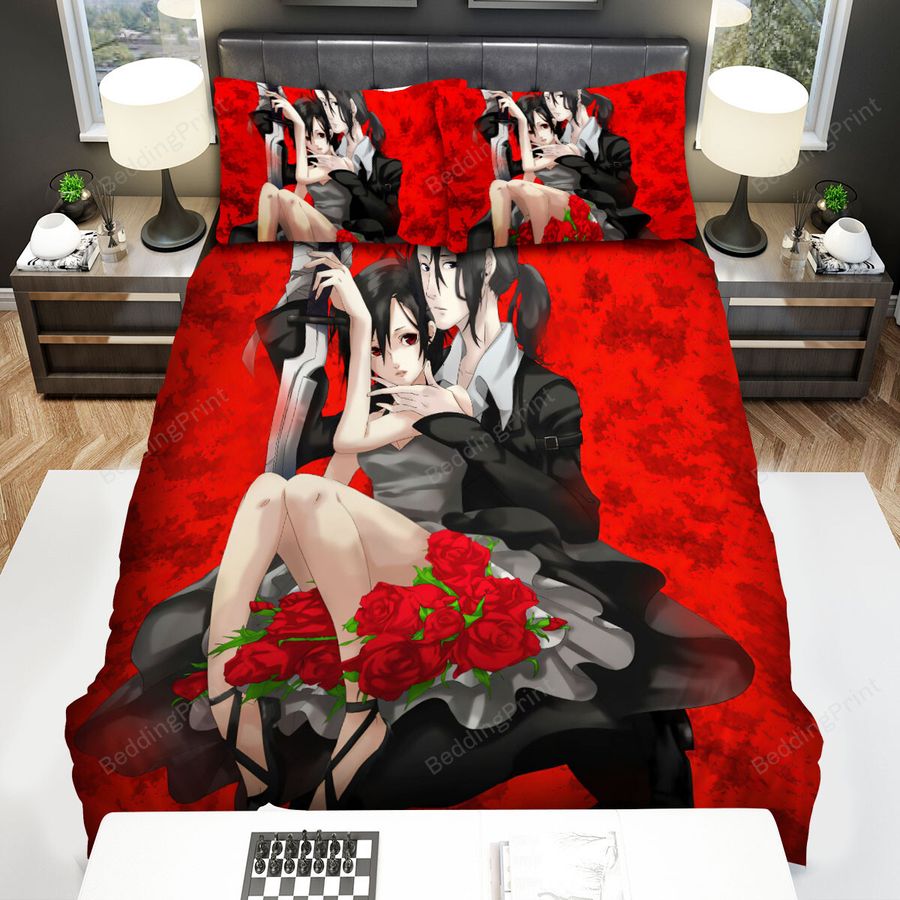 The Blood+ Anime - Hagi And Saya In The Rose Garden Art Bed Sheets Spread Duvet Cover Bedding Sets