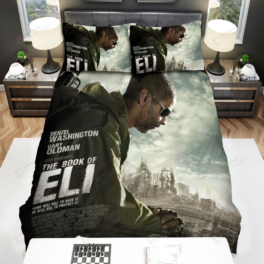 The Book Of Eli (2010) Movie Eli Sitting Poster Bed Sheets Spread Comforter Duvet Cover Bedding Sets