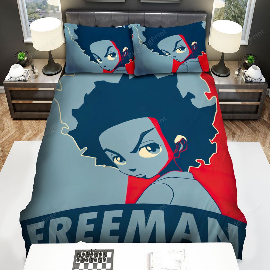 The Boondocks (2005–2014) Movie Blue Red Art Bed Sheets Spread Comforter Duvet Cover Bedding Sets