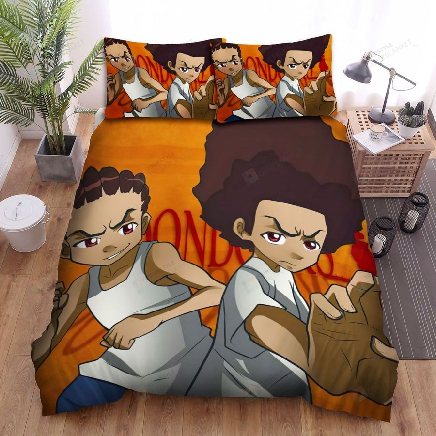 The Boondocks Riley And Huey Bed Sheets Spread Comforter Duvet Cover Bedding Sets