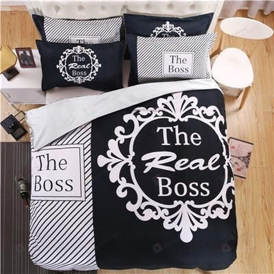 The Boss The Real Boss Couples Cotton Bed Sheets Spread Comforter Duvet Cover Bedding Sets