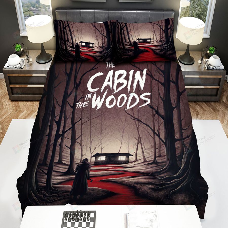 The Cabin In The Woods People In The Forest With A House Movie Poster Bed Sheets Spread Comforter Duvet Cover Bedding Sets