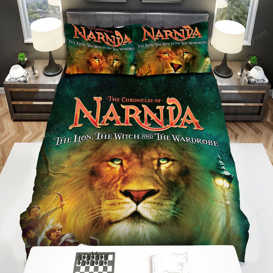 The Chronicles Of Narnia Movie Brown Lion Poster Bed Sheets Spread Comforter Duvet Cover Bedding Sets