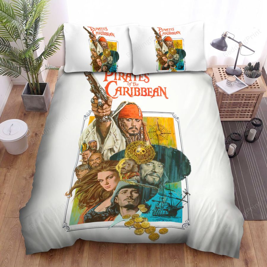 The Curse Of The Black Pearl (2003) Movie Illustration 2 Bed Sheets Spread Comforter Duvet Cover Bedding Sets