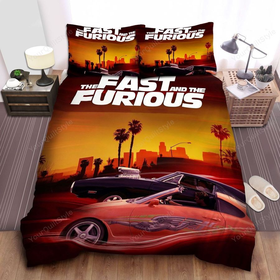 The Fast & The Furious 2001 Movie Poster Bed Sheets Spread Comforter Duvet Cover Bedding Sets