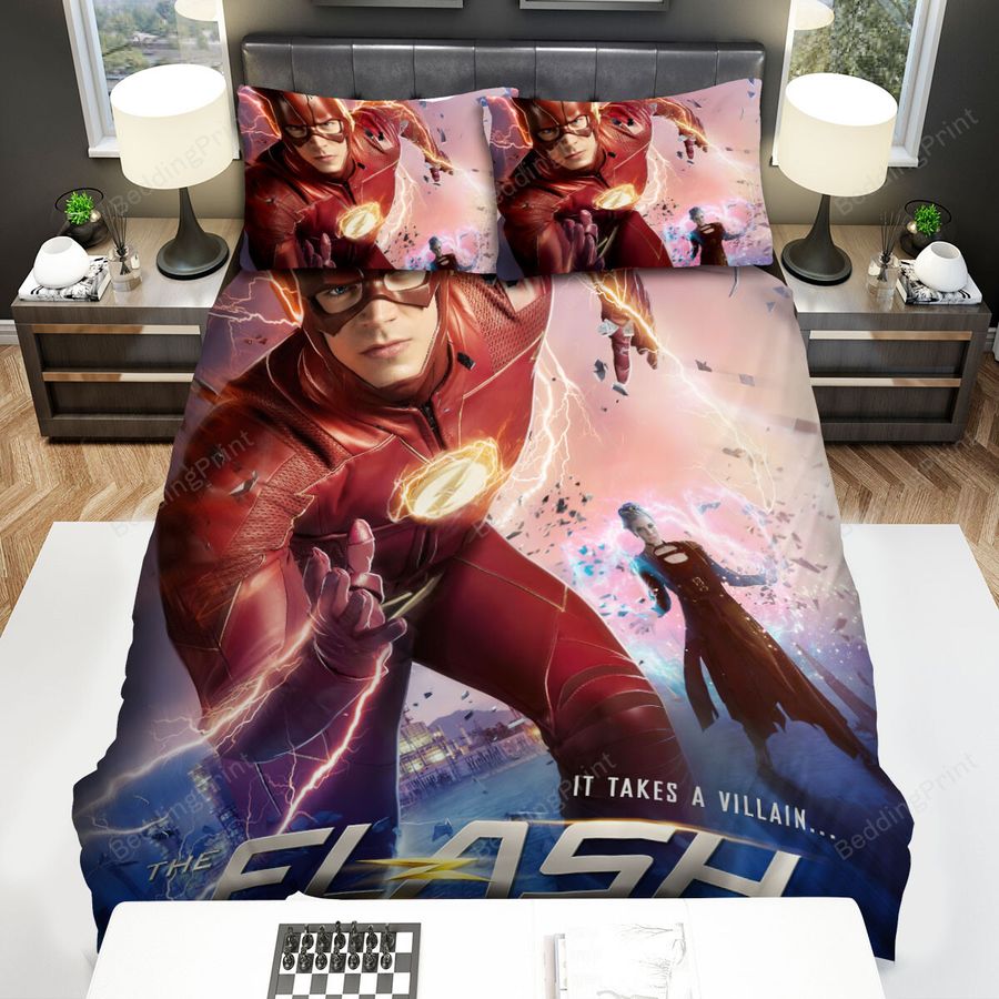 The Flash (2014) It Takes A Villain Bed Sheets Spread Comforter Duvet Cover Bedding Sets
