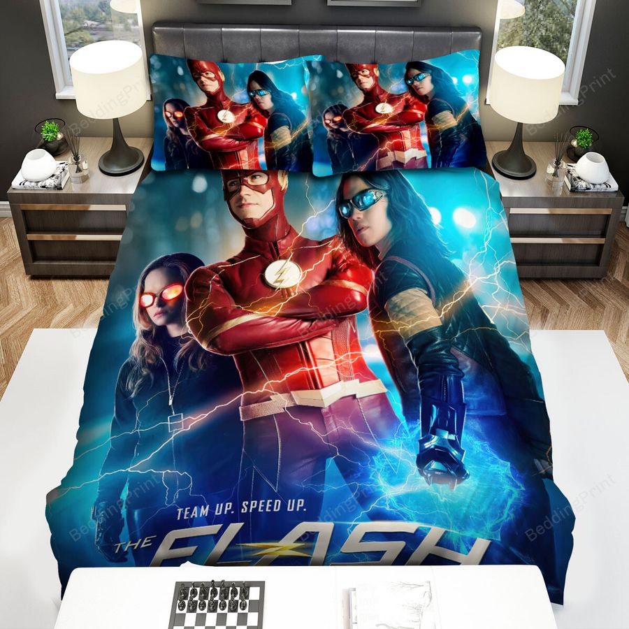 The Flash (2014) Team Up Speed Up Bed Sheets Spread Comforter Duvet Cover Bedding Sets