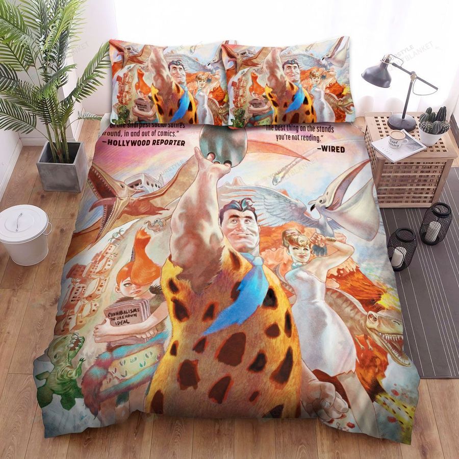 The Flintstones Main Characters Comics Art Bed Sheets Spread Duvet Cover Bedding Sets