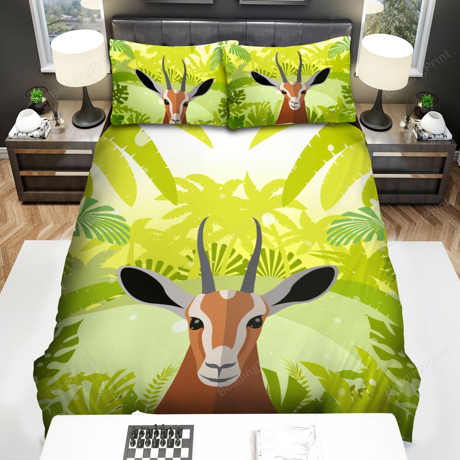 The Gazelle Portrait Vector Art Bed Sheets Spread Duvet Cover Bedding Sets