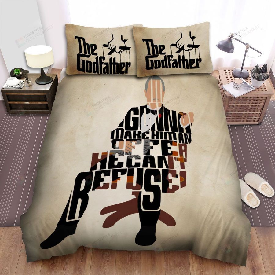 The Godfather Vito Corleone Typographic Artwork Bed Sheets Spread Comforter Duvet Cover Bedding Sets