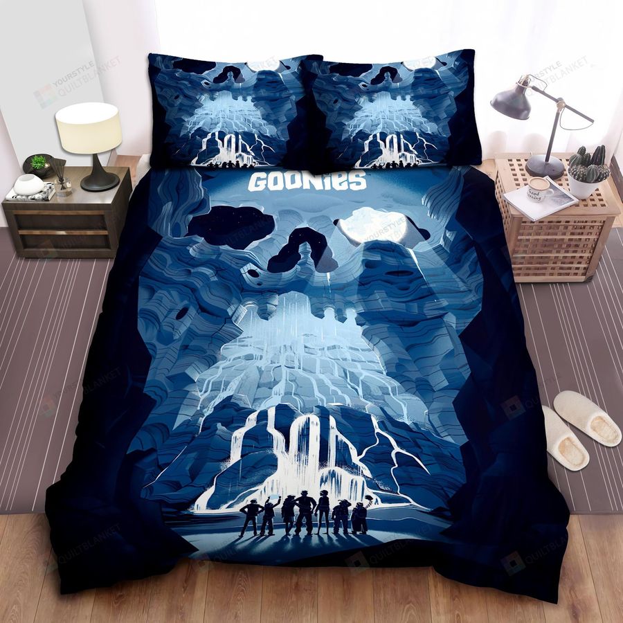 The Goonies Secret Waterfall Illustration Bed Sheets Spread Comforter Duvet Cover Bedding Sets