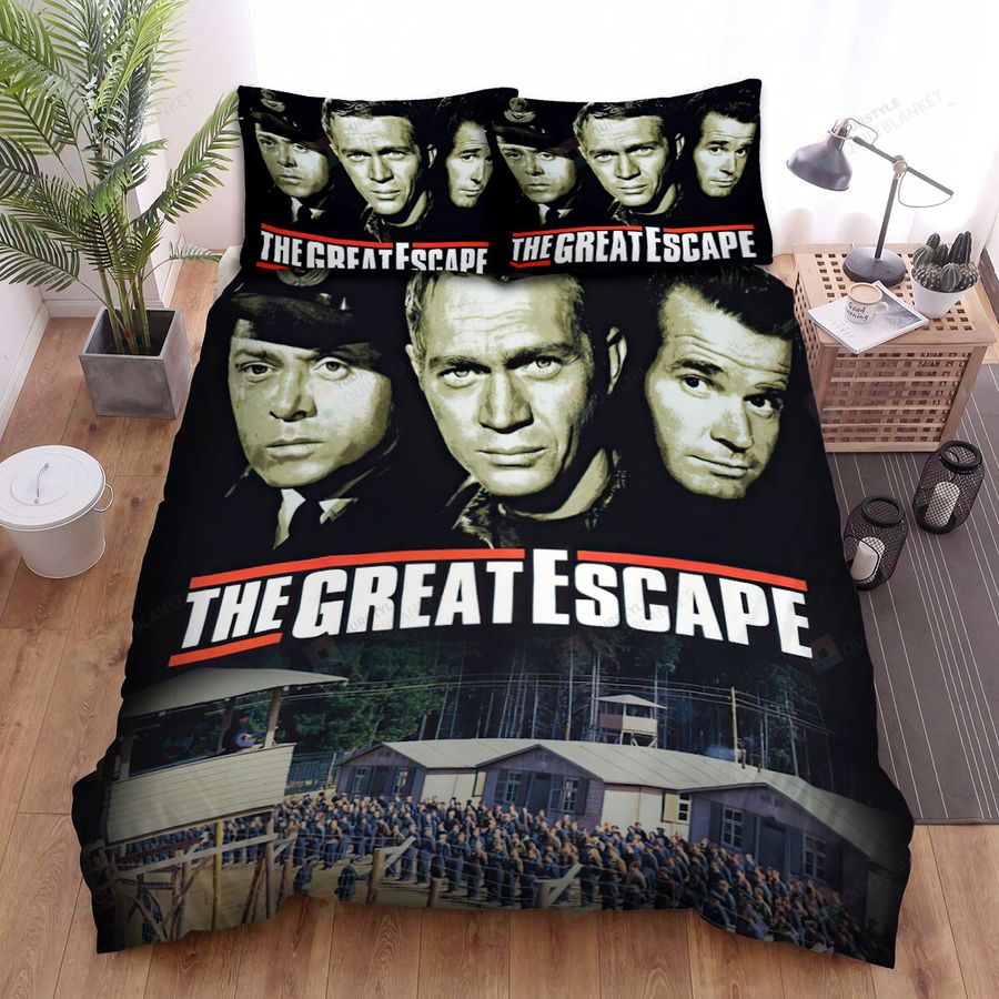 The Great Escape (1963) Movie Prison Poster Bed Sheets Spread Comforter Duvet Cover Bedding Sets