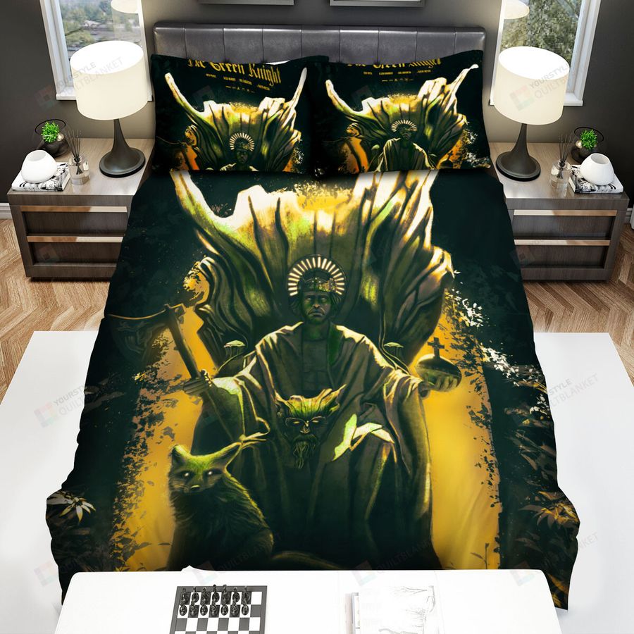 The Green Knight (2021) Illustration Artwork Ver 2 Bed Sheets Spread Comforter Duvet Cover Bedding Sets