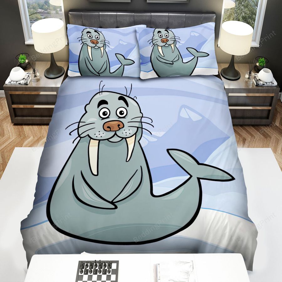 The Grey Walrus Smiling Vector Art Bed Sheets Spread Duvet Cover Bedding Sets