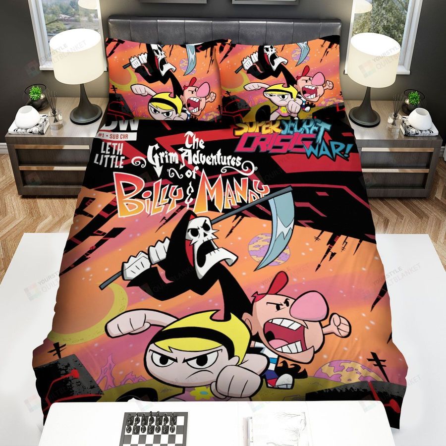 The Grim Adventures Of Billy & Mandy In Super Secret Crisis War Bed Sheets Spread Duvet Cover Bedding Sets