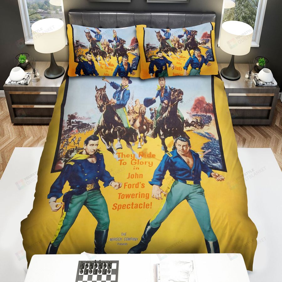 The Horse Soldiers They Ride To Glory In John Ford's Towering Spectacle Movie Poster Ver 2 Bed Sheets Spread Comforter Duvet Cover Bedding Sets