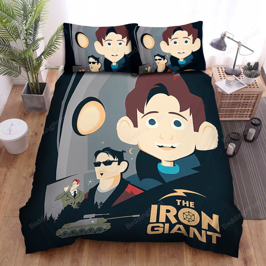 The Iron Giant (1999) Cartoon Movie Poster Bed Sheets Spread Comforter Duvet Cover Bedding Sets