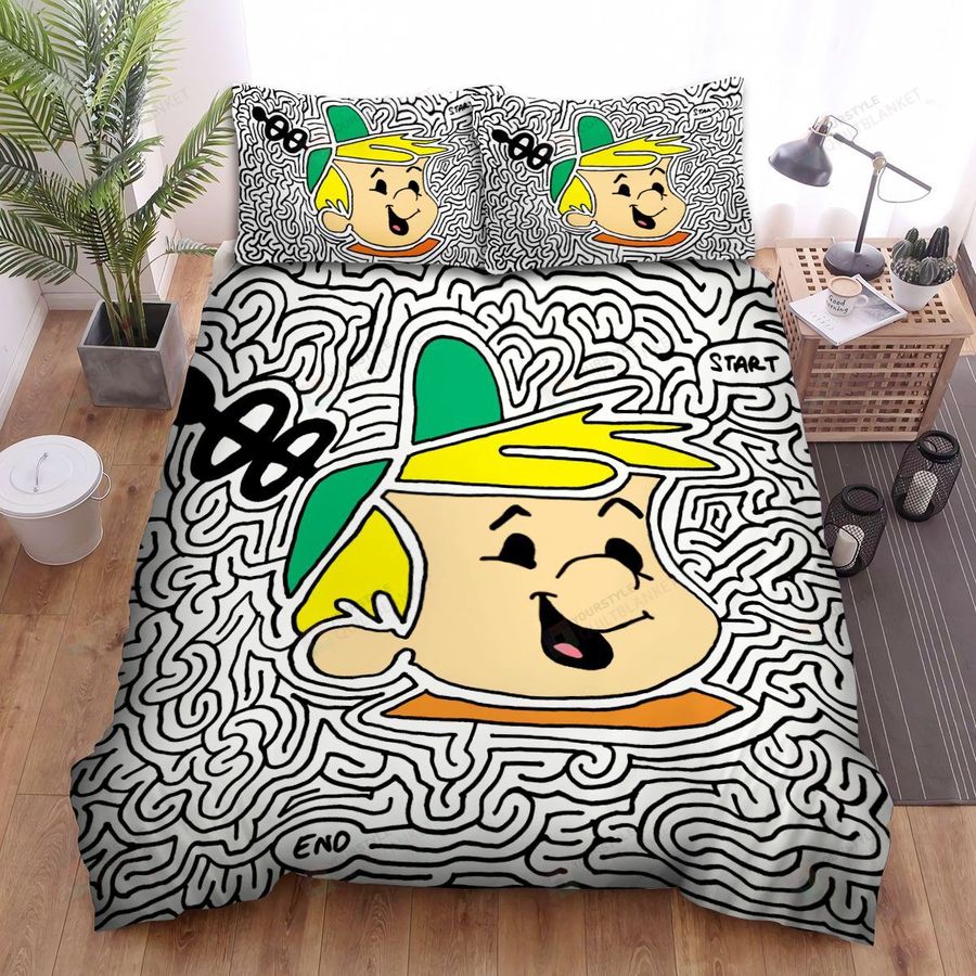 The Jetsons Elroy Face In Matrix Background Bed Sheets Spread Duvet Cover Bedding Sets