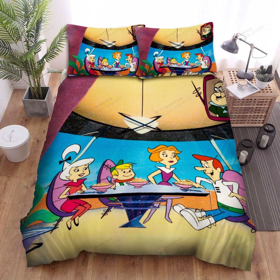 The Jetsons Having Breakfast Bed Sheets Spread Duvet Cover Bedding Sets