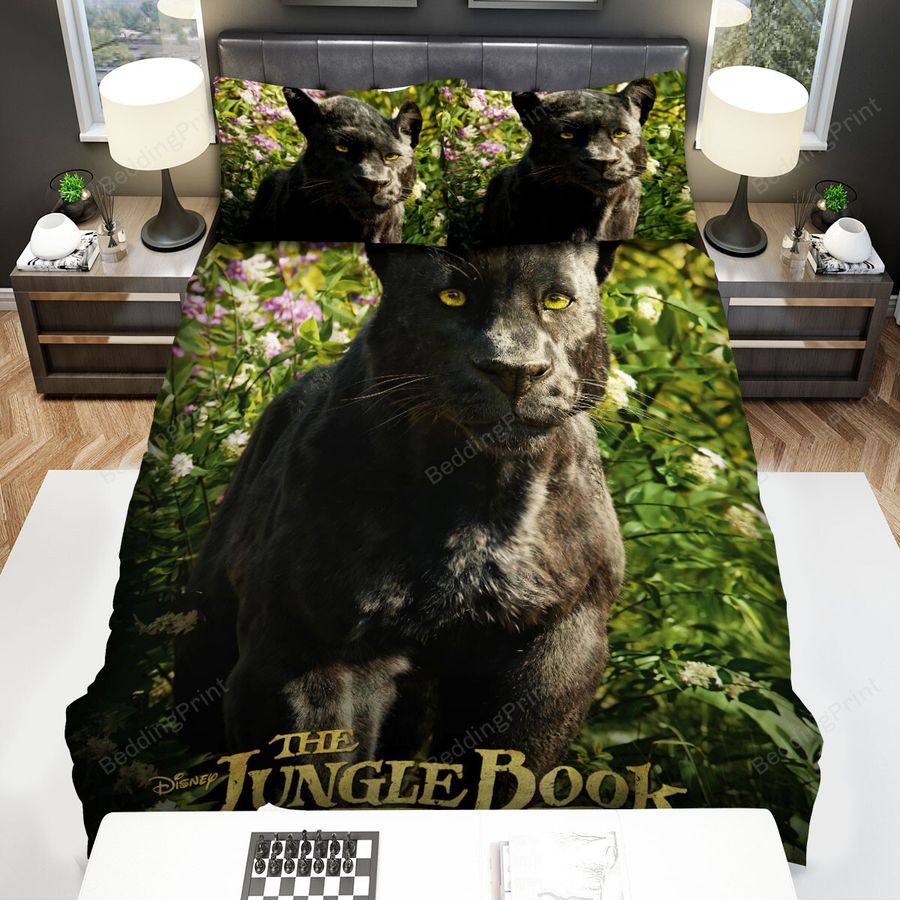 The Jungle Book (2016) Bagheera Poster Bed Sheets Spread Comforter Duvet Cover Bedding Sets