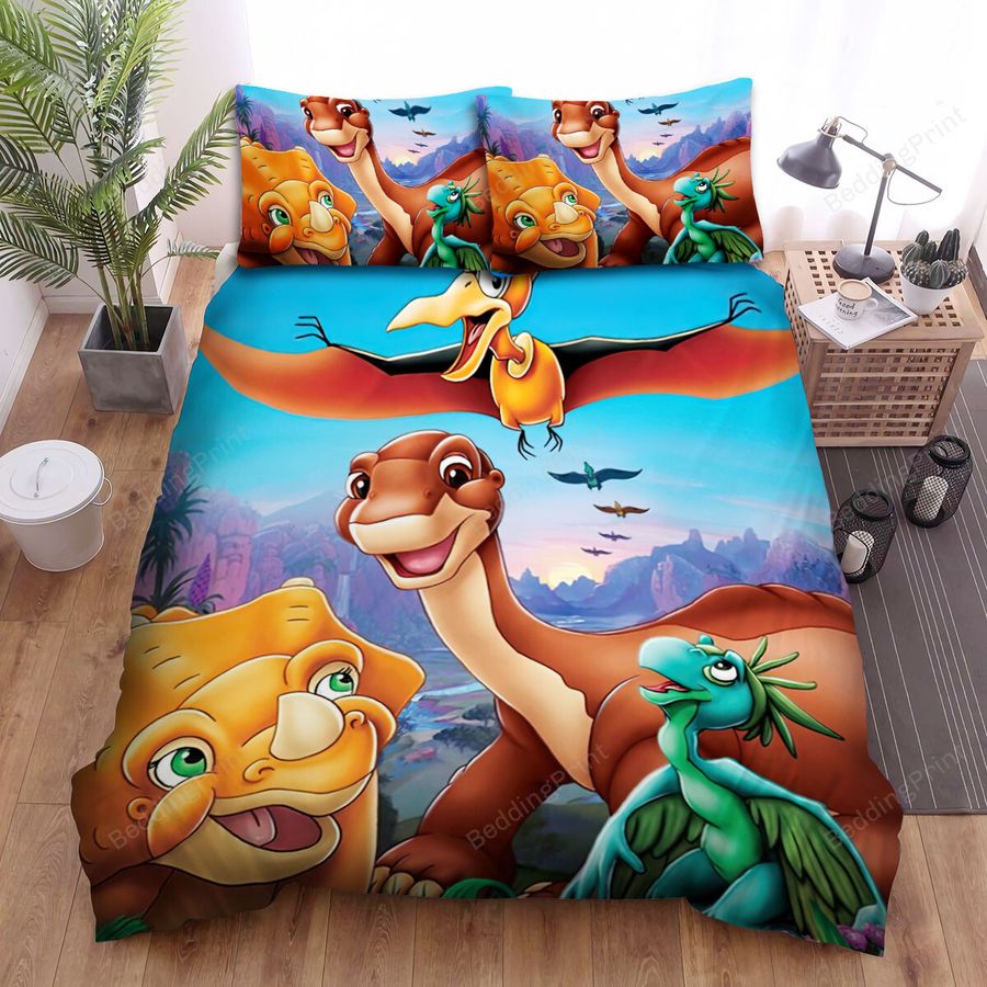 The Land Before Time (1988) Movie Great Day Of The Flyers Bed Sheets Spread Comforter Duvet Cover Bedding Sets