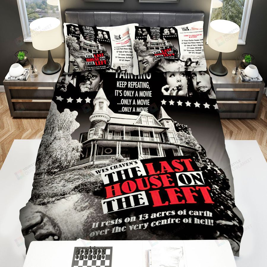 The Last House On The Left It Rests On 13 Acres Of Earth Over The Very Centre Of Hell Movie Poster Bed Sheets Spread Comforter Duvet Cover Bedding Sets