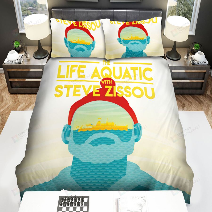 The Life Aquatic With Steve Zissou (2004) Movie Blue Upper Body Art Poster Bed Sheets Spread Comforter Duvet Cover Bedding Sets