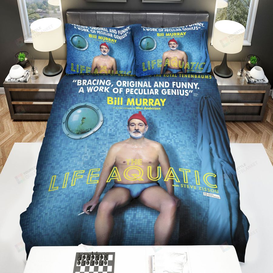The Life Aquatic With Steve Zissou (2004) Movie Man In Bathroom Bed Sheets Spread Comforter Duvet Cover Bedding Sets