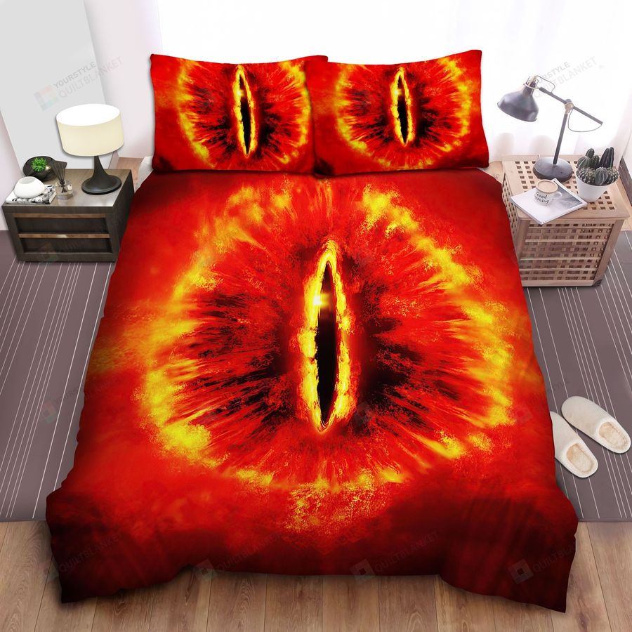 The Lord Of The Ring, Burning Eye Of Lord Sauron Bed Sheets Spread Comforter Duvet Cover Bedding Sets