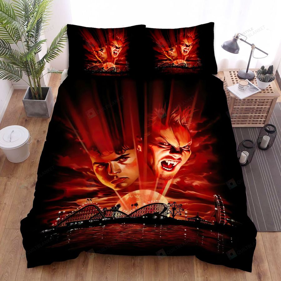 The Lost Boys Two Men On Red Light Background Art Picture Of The Movie Bed Sheets Spread Comforter Duvet Cover Bedding Sets