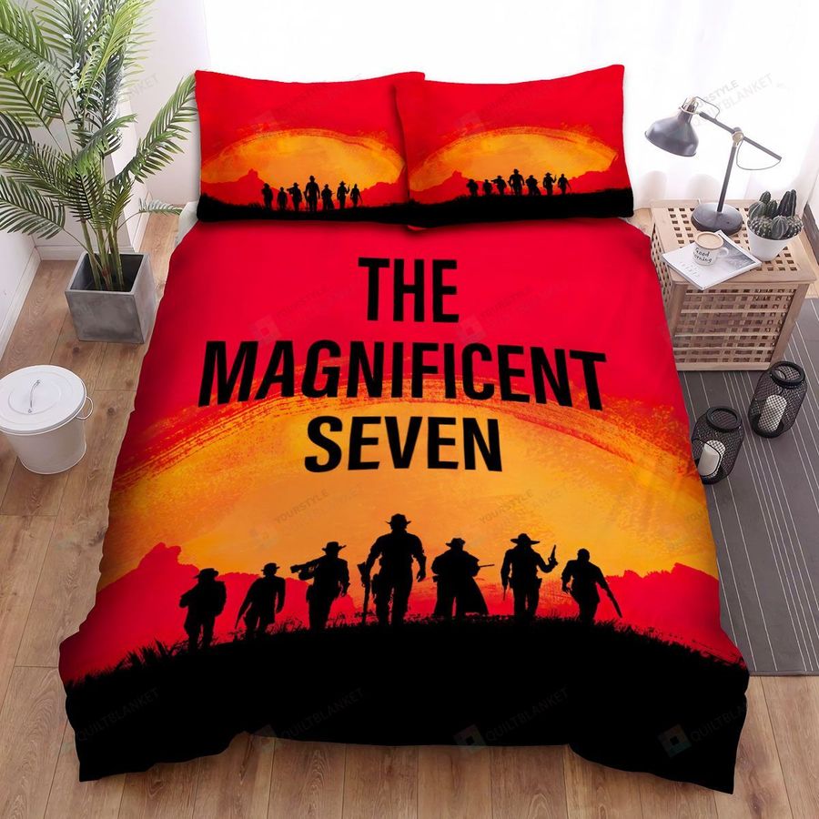 The Magnificent Seven (1960) Sunset Movie Poster Bed Sheets Spread Comforter Duvet Cover Bedding Sets
