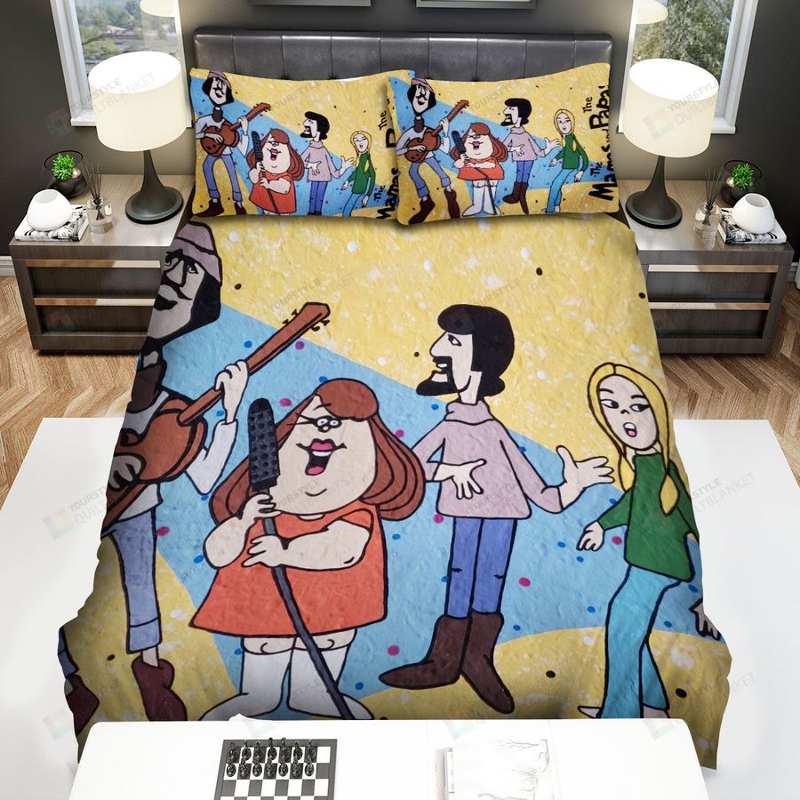 The Mamas & The Papas Band Cartoon Bed Sheets Spread Comforter Duvet Cover Bedding Sets