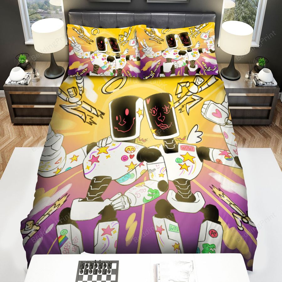 The Mitchells Vs. The Machines The Robots Artwork Bed Sheets Spread Duvet Cover Bedding Sets