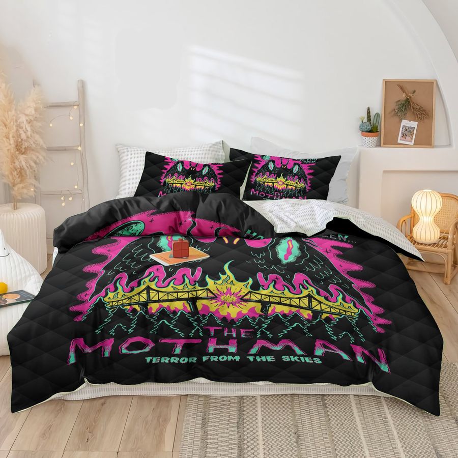 The Mothman Terror From The Skies Cotton Bed Sheets Spread Comforter Duvet Cover Bedding Sets
