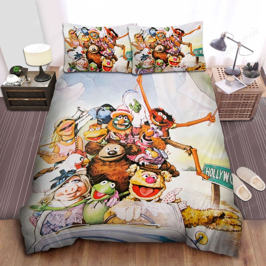 The Muppets Movie Characters On The Way To Hollywood Bed Sheets Duvet Cover Bedding Sets