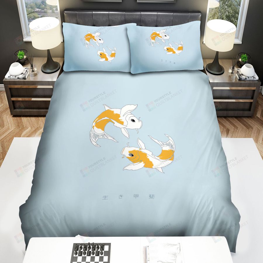 The Nice Two Fish With Blue Background Bed Sheets Spread Comforter Duvet Cover Bedding Sets