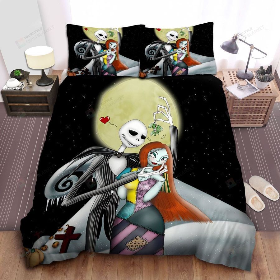 The Nightmare Before Christmas Jack & Sally Falling In Love Bed Sheets Spread Comforter Duvet Cover Bedding Sets