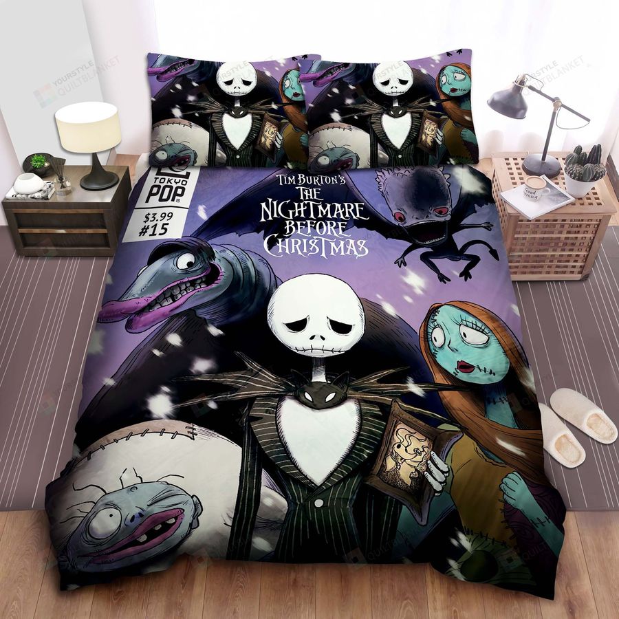 The Nightmare Before Christmas Manga Art Cover Bed Sheets Spread Comforter Duvet Cover Bedding Sets
