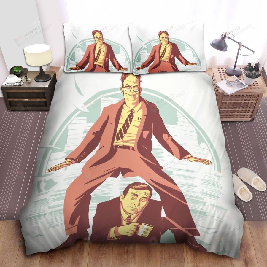 The Office ,Dwight Dancing On Michael Bed Sheets Spread Comforter Duvet Cover Bedding Sets