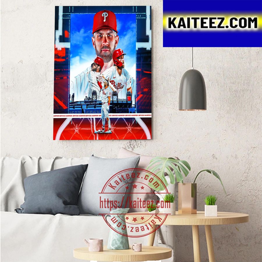 The Philadelphia Phillies Bryce Happer In 2022 MLB Postseason Art Decor Poster Canvas