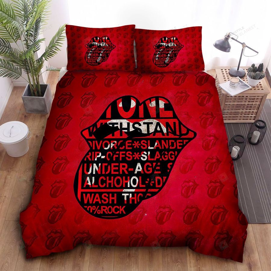 The Rolling Stones Tongue Pattern Bed Sheets Spread Comforter Duvet Cover Bedding Sets