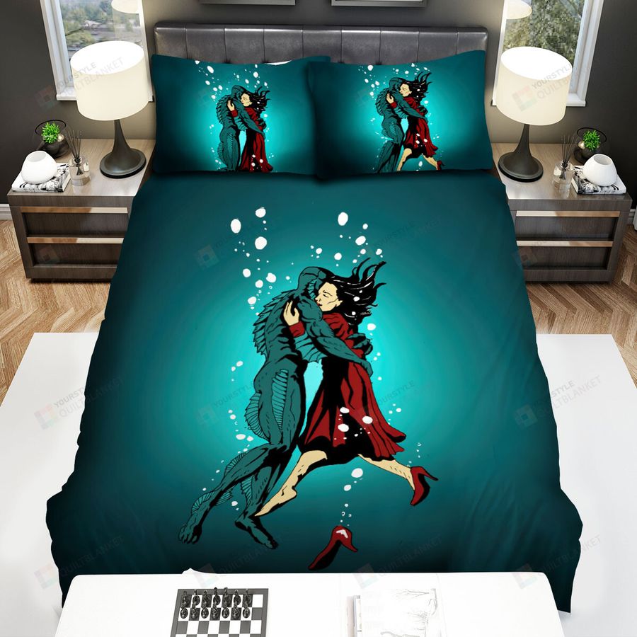 The Shape Of Water (2017) Movie Illustration 8 Bed Sheets Spread Comforter Duvet Cover Bedding Sets