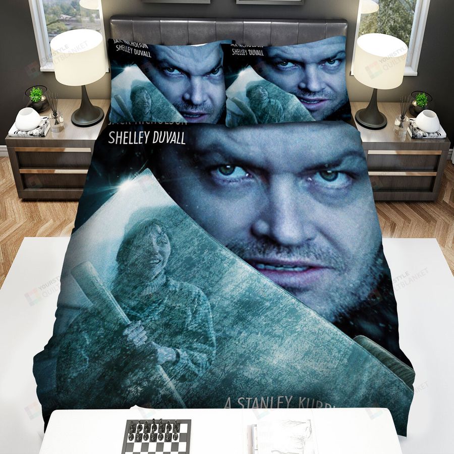 The Shining Jack Nicholson Shelley Duvall Movie Poster Bed Sheets Spread Comforter Duvet Cover Bedding Sets