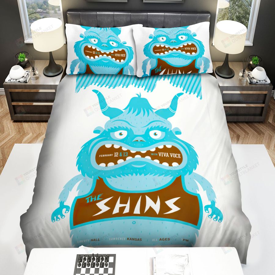 The Shins Band Blue Monster Art Bed Sheets Spread Comforter Duvet Cover Bedding Sets