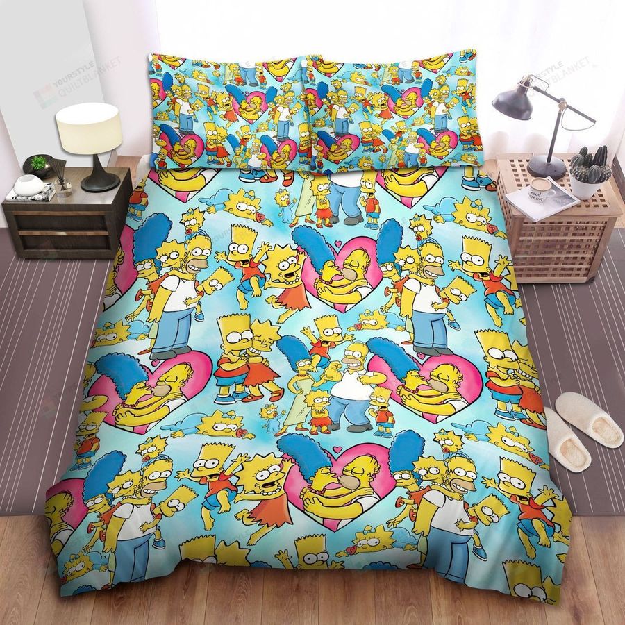 The Simpson Family Lovely Patterns Bed Sheets Spread Comforter Duvet Cover Bedding Sets