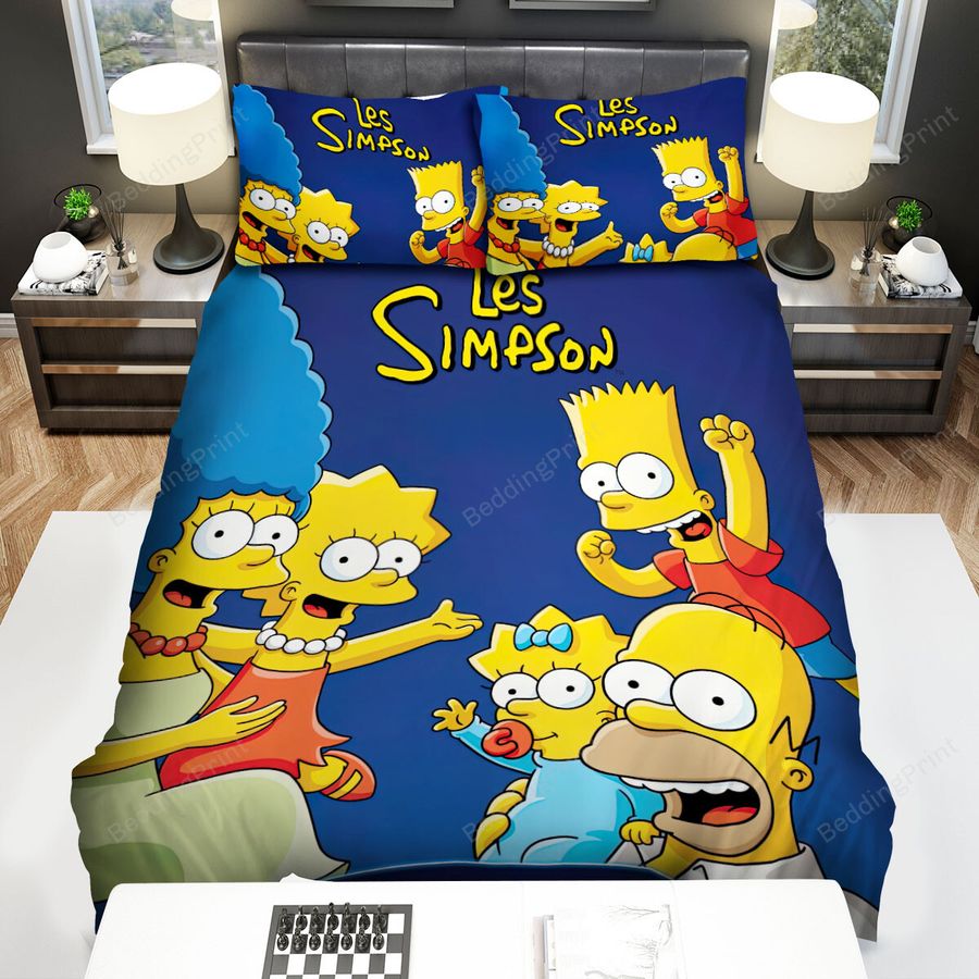 The Simpsons (1989) Happy Family Bed Sheets Spread Comforter Duvet Cover Bedding Sets