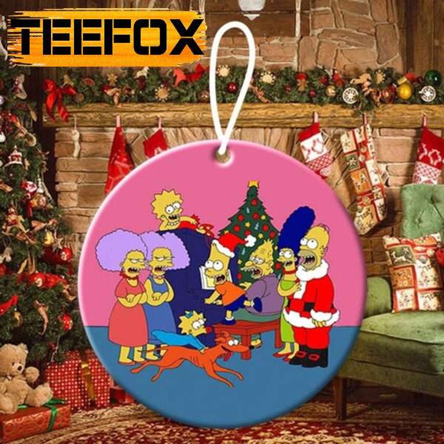 The Simpsons Characters Merry Christmas Ceramic Ornament